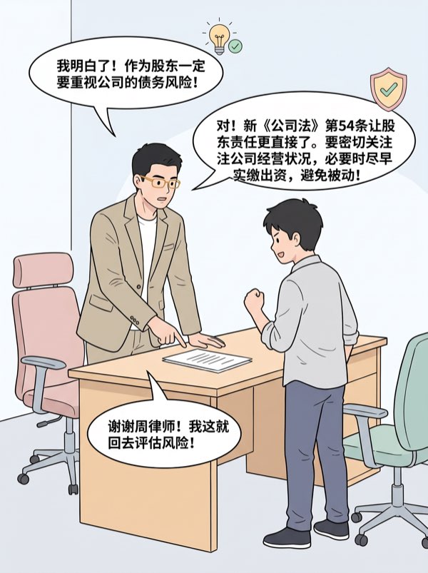 问： 新《公司法》第54条——加速到期，提前出资，让没完成实缴的股东背上债务 - 第8页